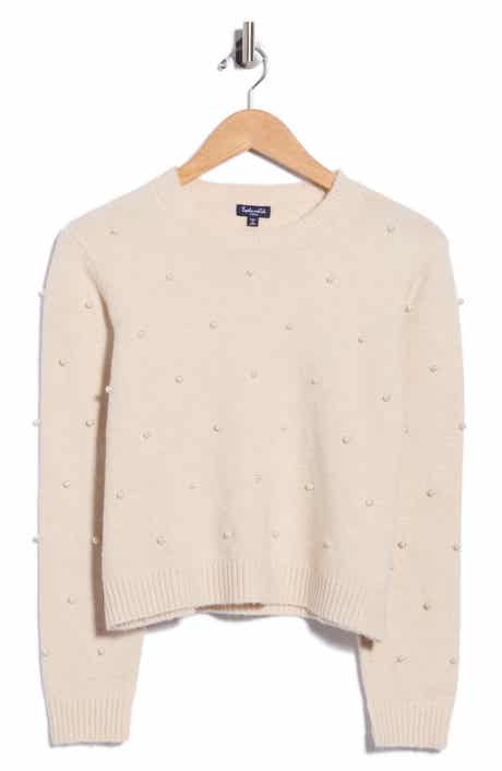 Imitation Pearl Crewneck Sweater