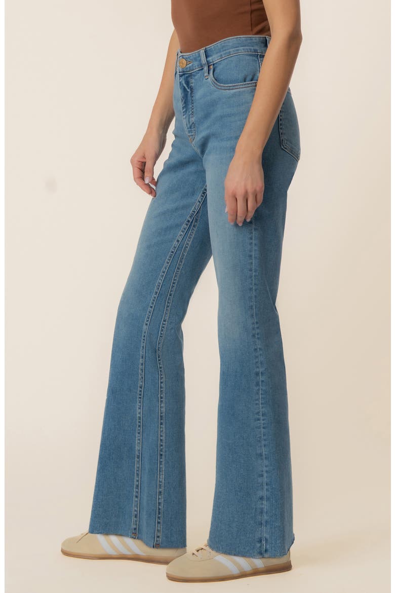 Kelly Fab Ab Raw Hem High Waist Kick Flare Jeans, Alternate, color, LEGEND