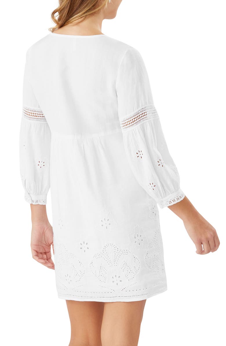 Tommy Bahama St. Lucia Split Neck Linen Blend Cover-Up Dress, Alternate, color, 