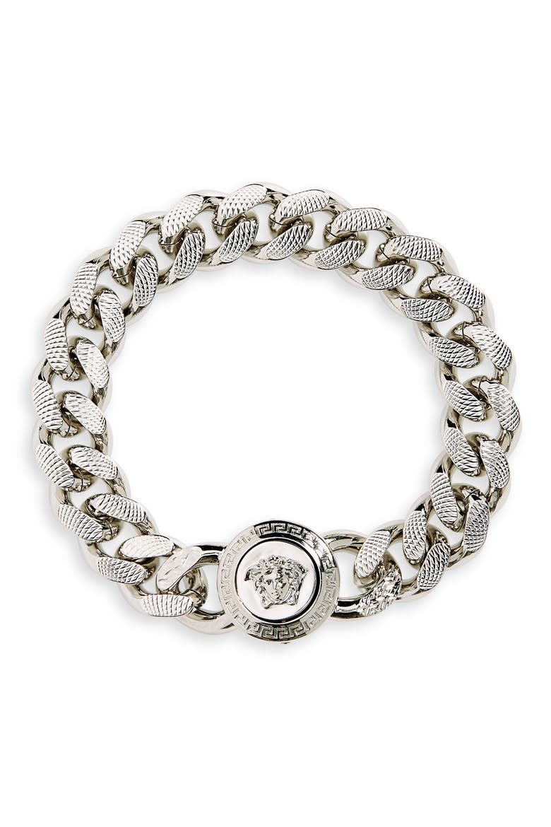 Medusa Chain Bracelet, Main, color, PALLADIUM