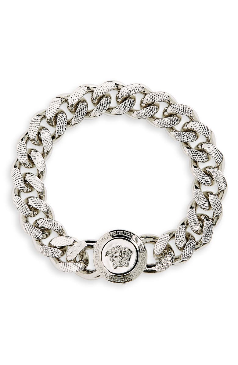 Versace Medusa Chain Bracelet, Main, color,
