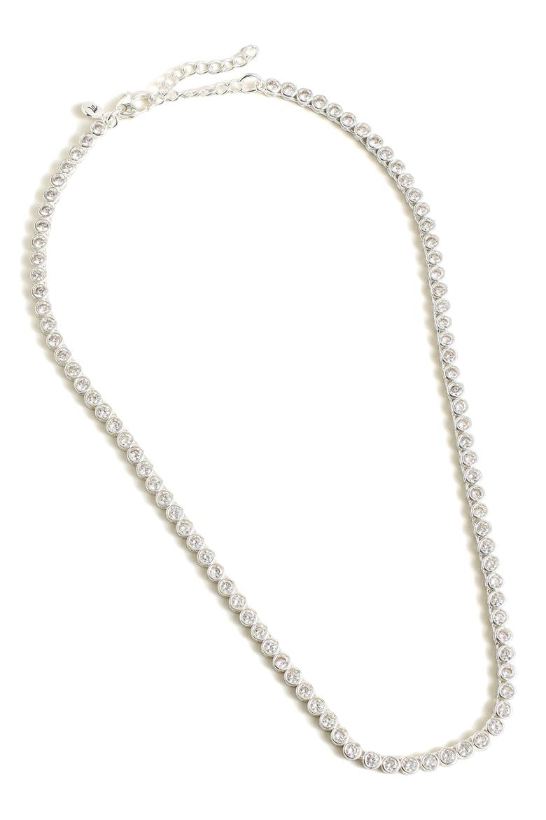 Tennis Necklace, Alternate, color, POLISHED SILVER