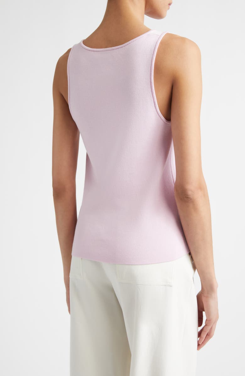 ST. JOHN Silk & Cotton Sweater Tank, Alternate, color, Peony