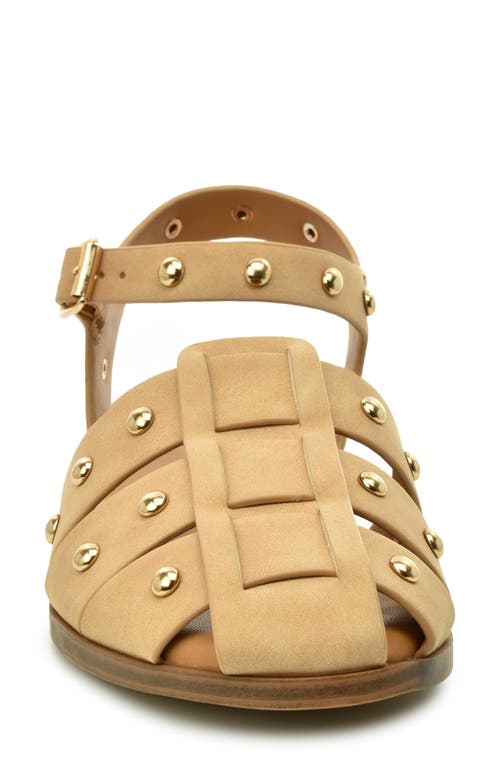 Catherine Catherine Malandrino Studded Fisherman Sandal In Sand Nubuck