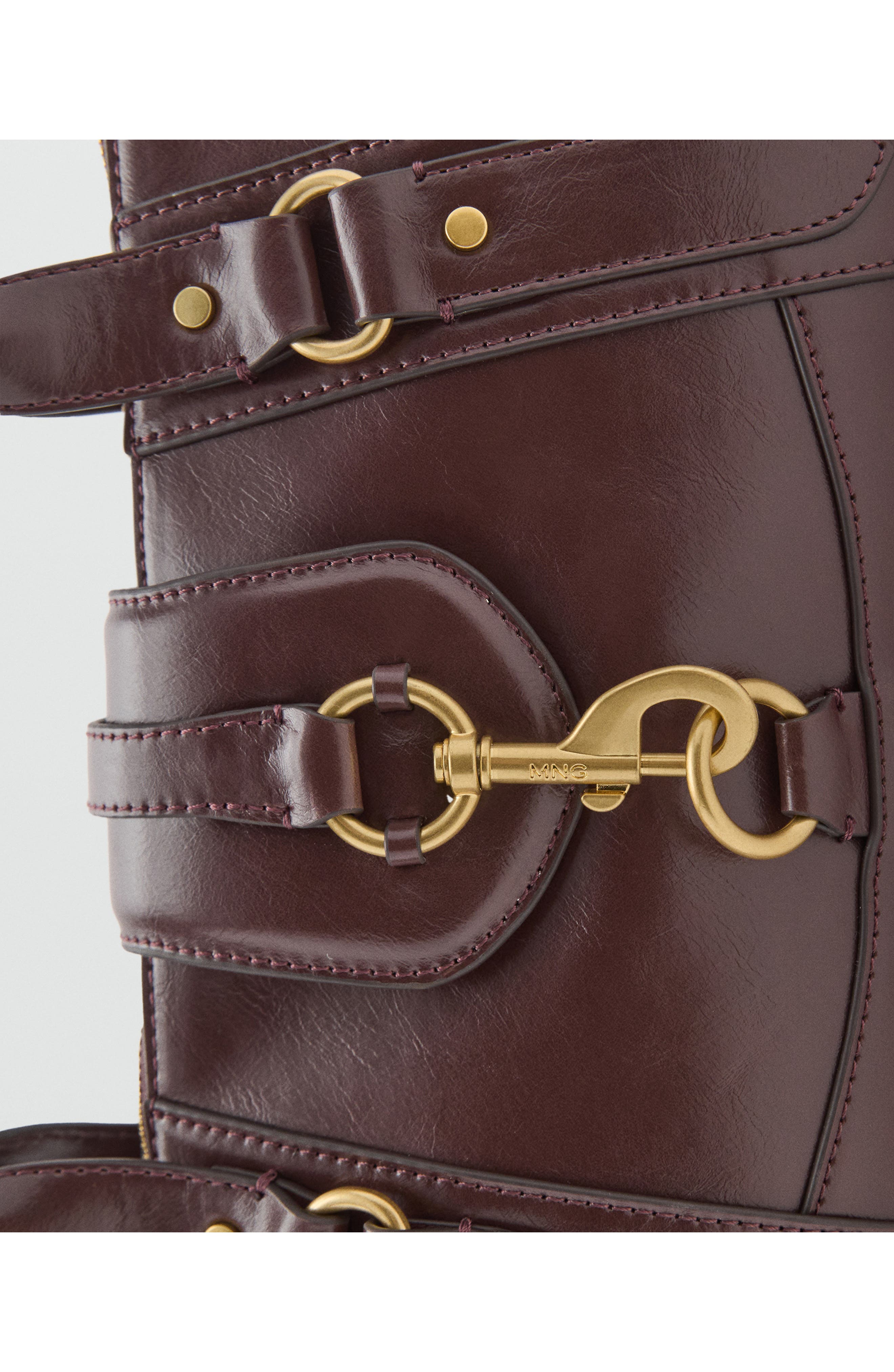 MANGO Medium Faux Leather Shoulder Bag, Alternate, color, Chocolate