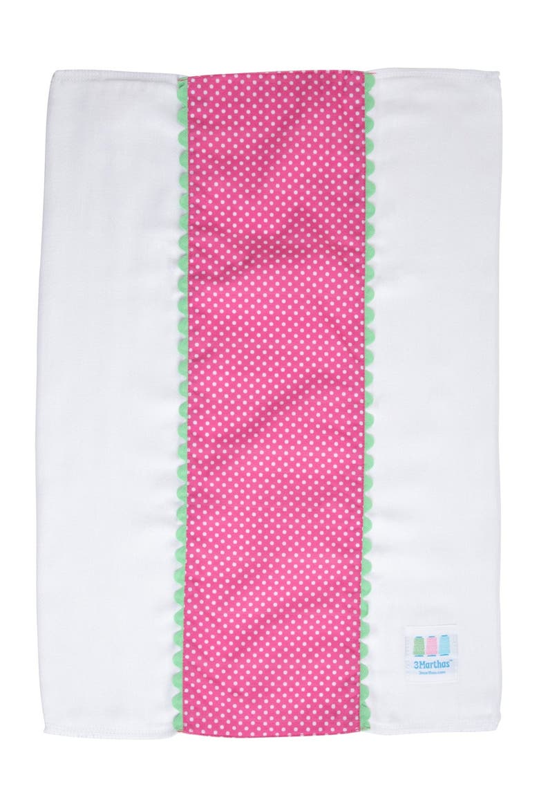 Dot Fancy Fabric Burp Cloth, Alternate, color, Pink Alligator Dot
