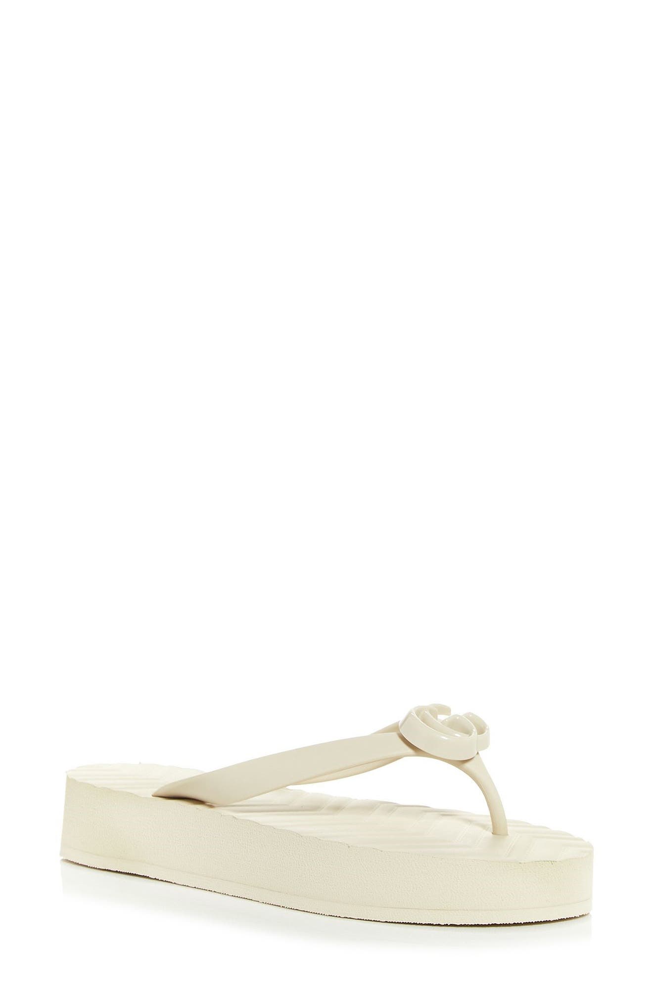 Pascar GG Platform Flip Flop, Main, color, MYSTIC WHITE
