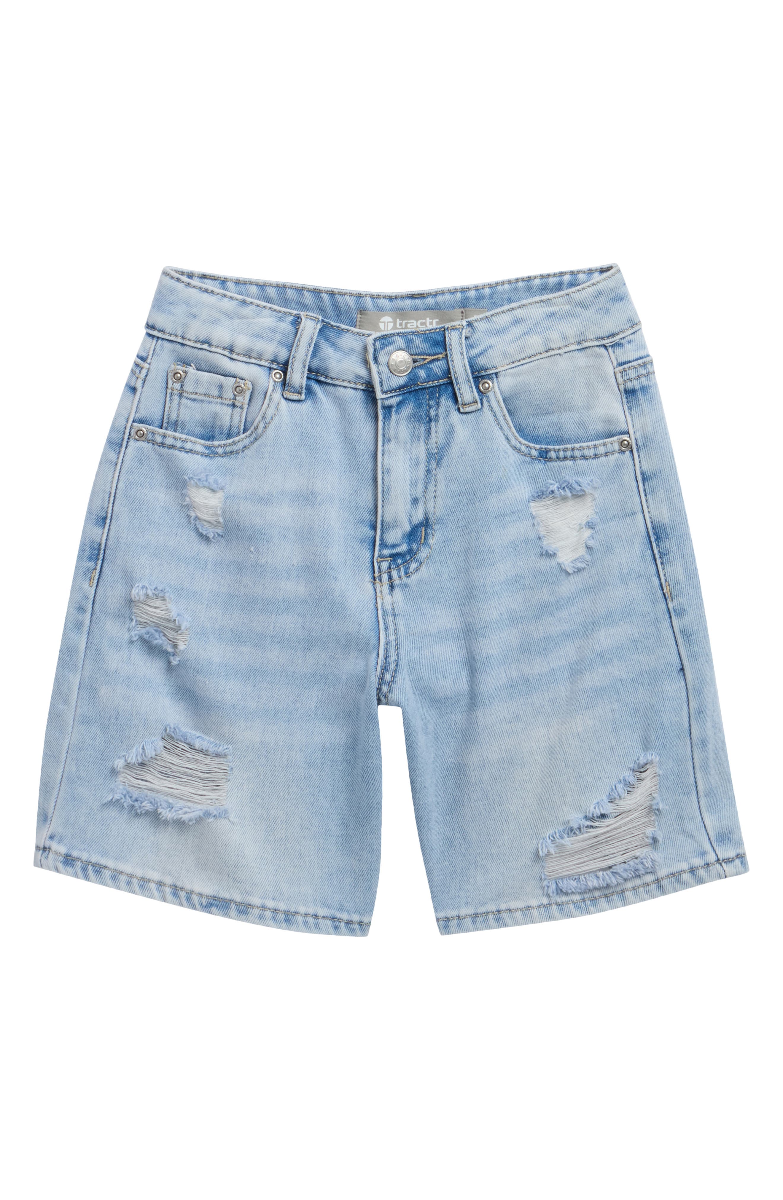 Tractr Kids' Distressed Denim Bermuda Shorts