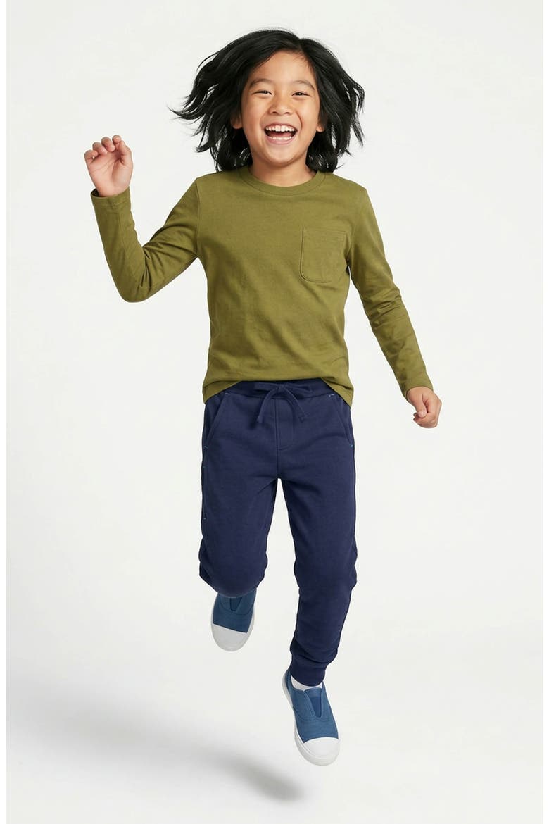 Organic Cotton Kids Long Sleeve Pocket T-Shirt, Alternate, color, Olive