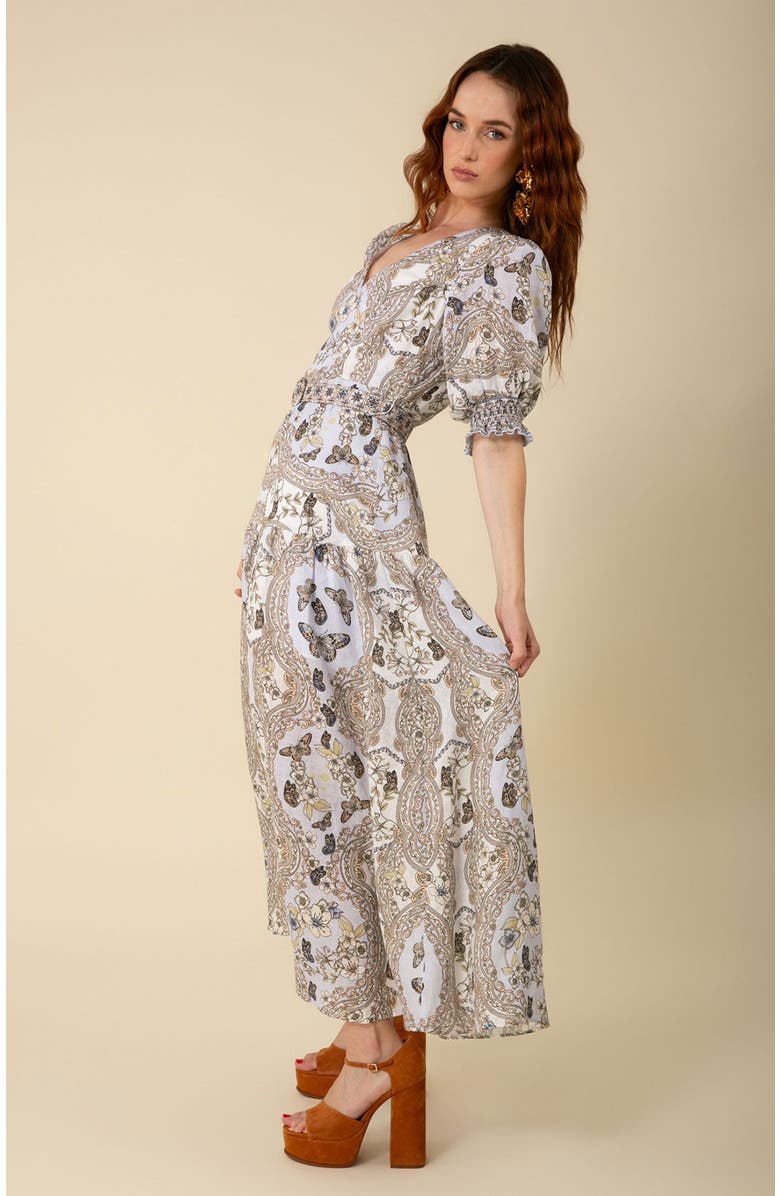 Hale Bob Blair Linen Maxi Dress, Alternate, color,