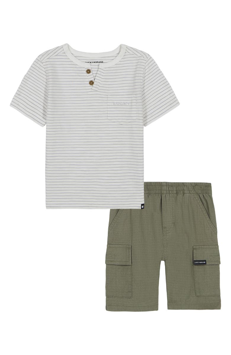 Lucky Brand Kids' Henley Shirt & Shorts Set, Main, color, 
