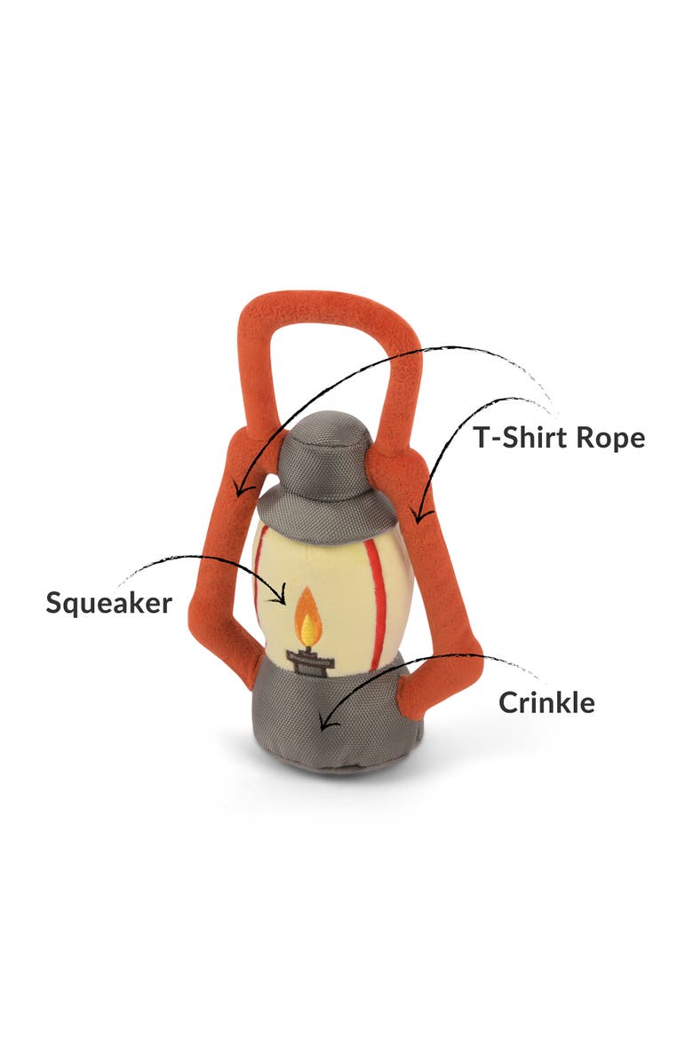Camp Corbin Pack Leader Lantern, Plush Dog Toy, Squeaker, Crinkle, Alternate, color, Multicolored