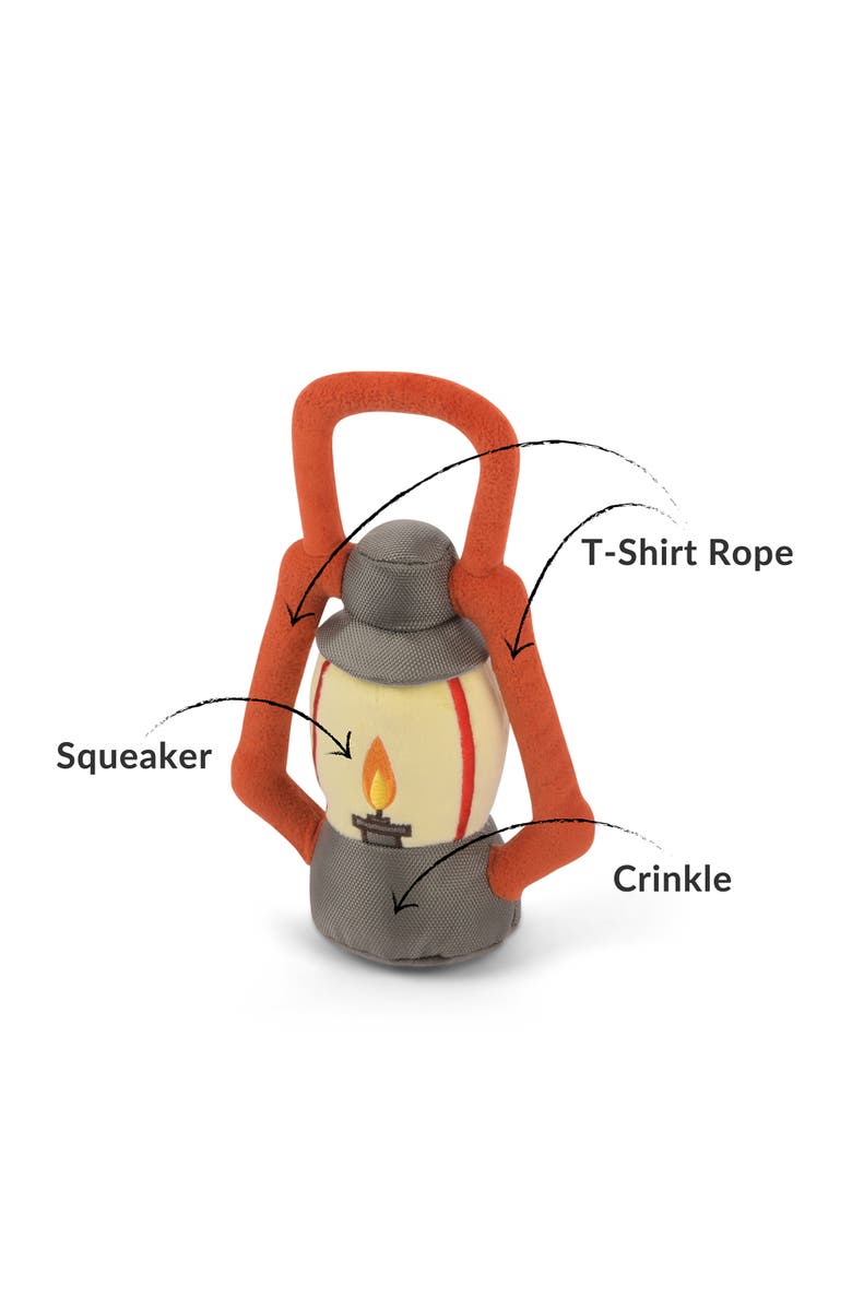 P.L.A.Y. Camp Corbin Pack Leader Lantern, Plush Dog Toy, Squeaker, Crinkle, Alternate, color, Multicolored