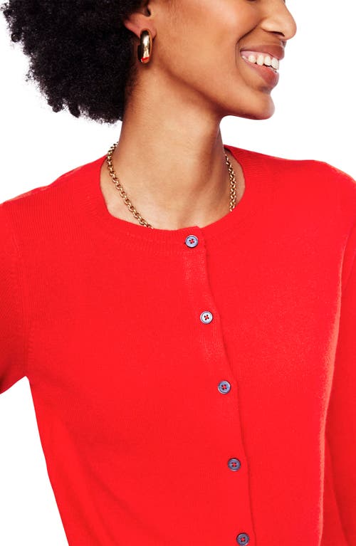 Boden Eva Cashmere Crew Cardiganstrawberry Tart Red Women  In Poppy Red