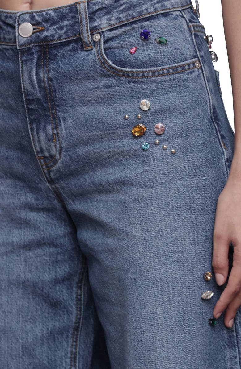 Avec Les Filles Bejweled High Waist Wide Leg Jeans, Alternate, color, Highside - Multicolor Gem