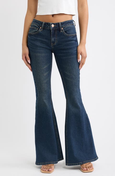 Twisted Seam Low Rise Bell Bottom Jeans