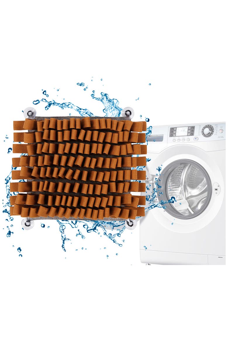 The Pet Life ® 'Sniffer Grip' Interactive Anti-Skid Pet Snuffle Mat, Alternate, color, BROWN