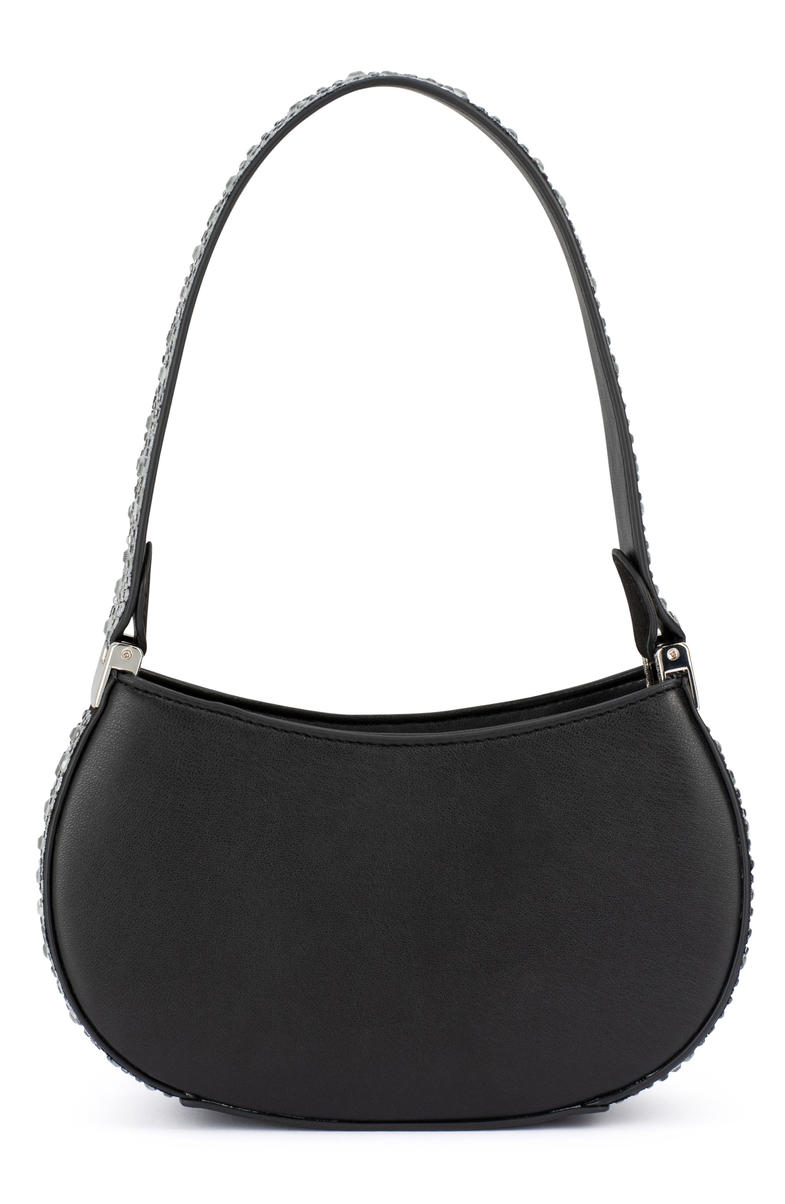 Olga Berg Desie Crystal Shoulder Bag, Alternate, color, Black