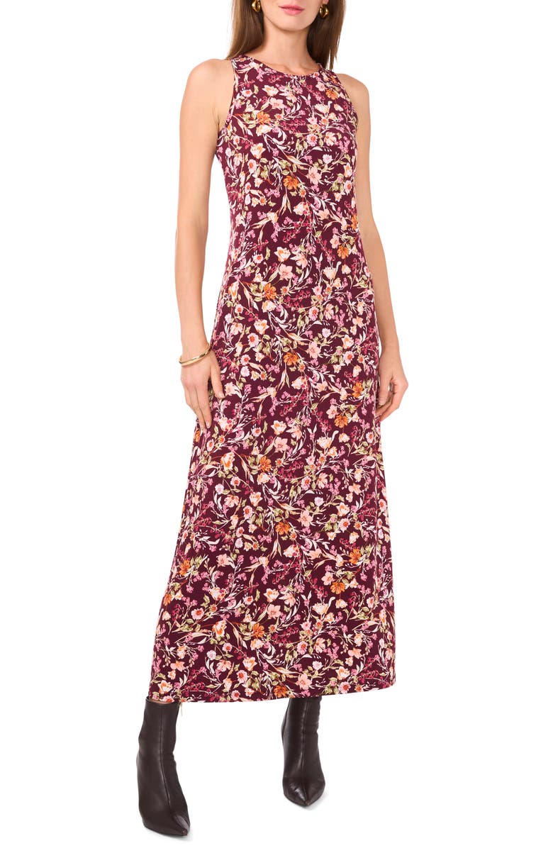 Vince Camuto Floral Print Sleeveless Maxi Dress, Main, color,