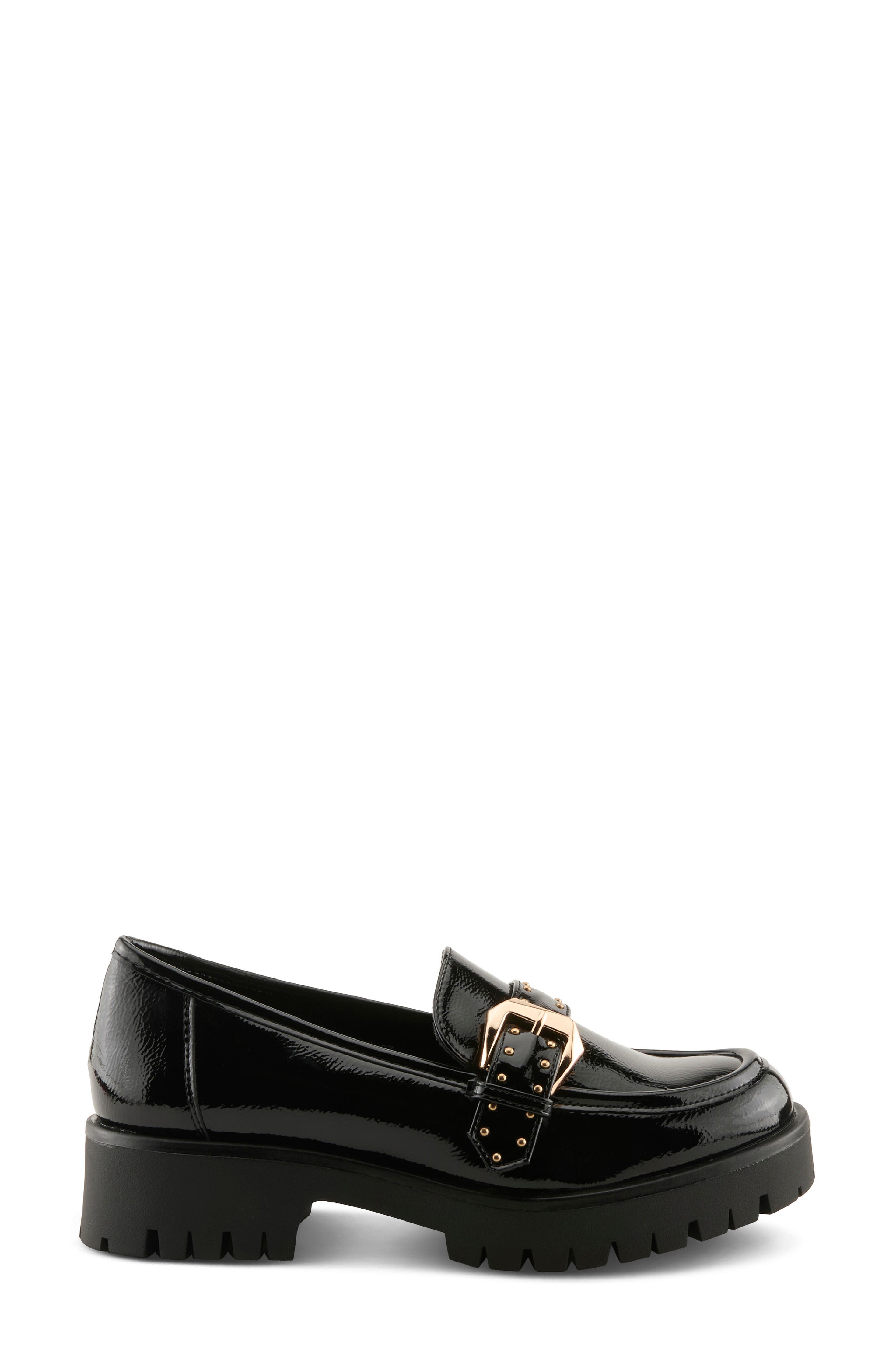 Pacha Lug Sole Platform Loafer, Alternate, color, BLACK PATENT