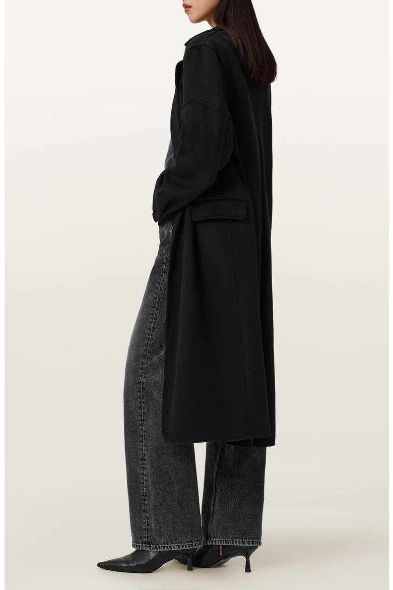 Sellma Double Breasted Wool Blend Coat, Alternate, color, BLACK