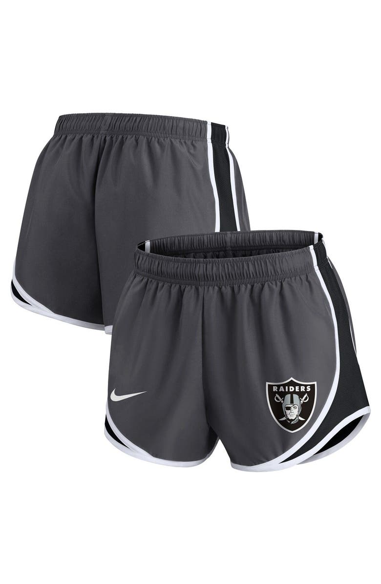Nike Women's Nike Charcoal Las Vegas Raiders Logo Performance Tempo Shorts, Main, color, 
