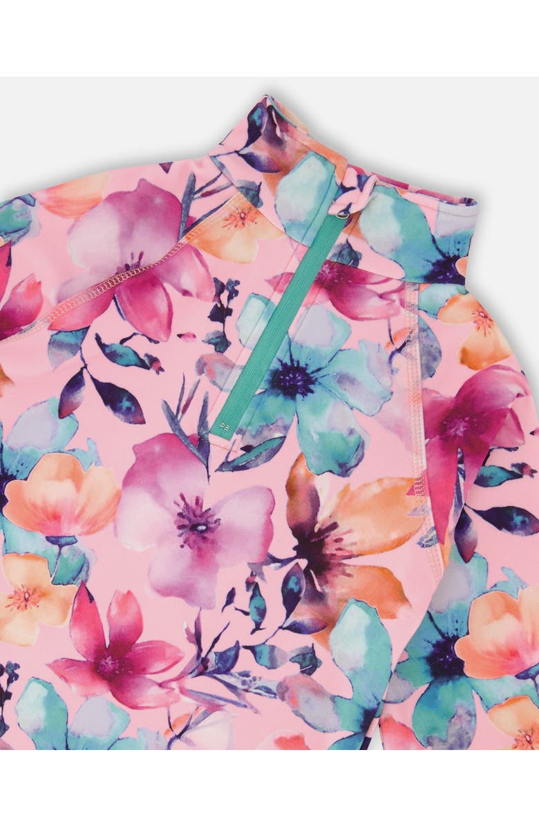 Deux par Deux Two-Piece Thermal Underwear Set Watercolor Flower, Alternate, color, Pink