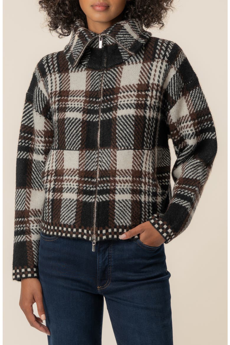 Rue Zip Sweater Knit Jacket, Alternate, color, CHOCOLATE