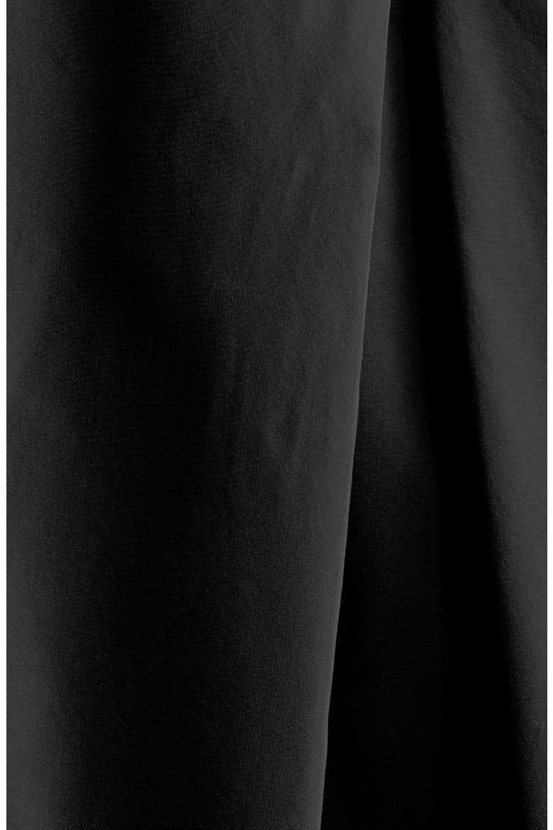 Drawcord Detail Taffeta Panel Cotton T-Shirt, Alternate, color, BLACK