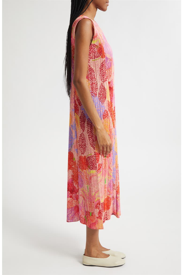 Foggy Forest Pleated Midi Dress, Alternate, color, PINK