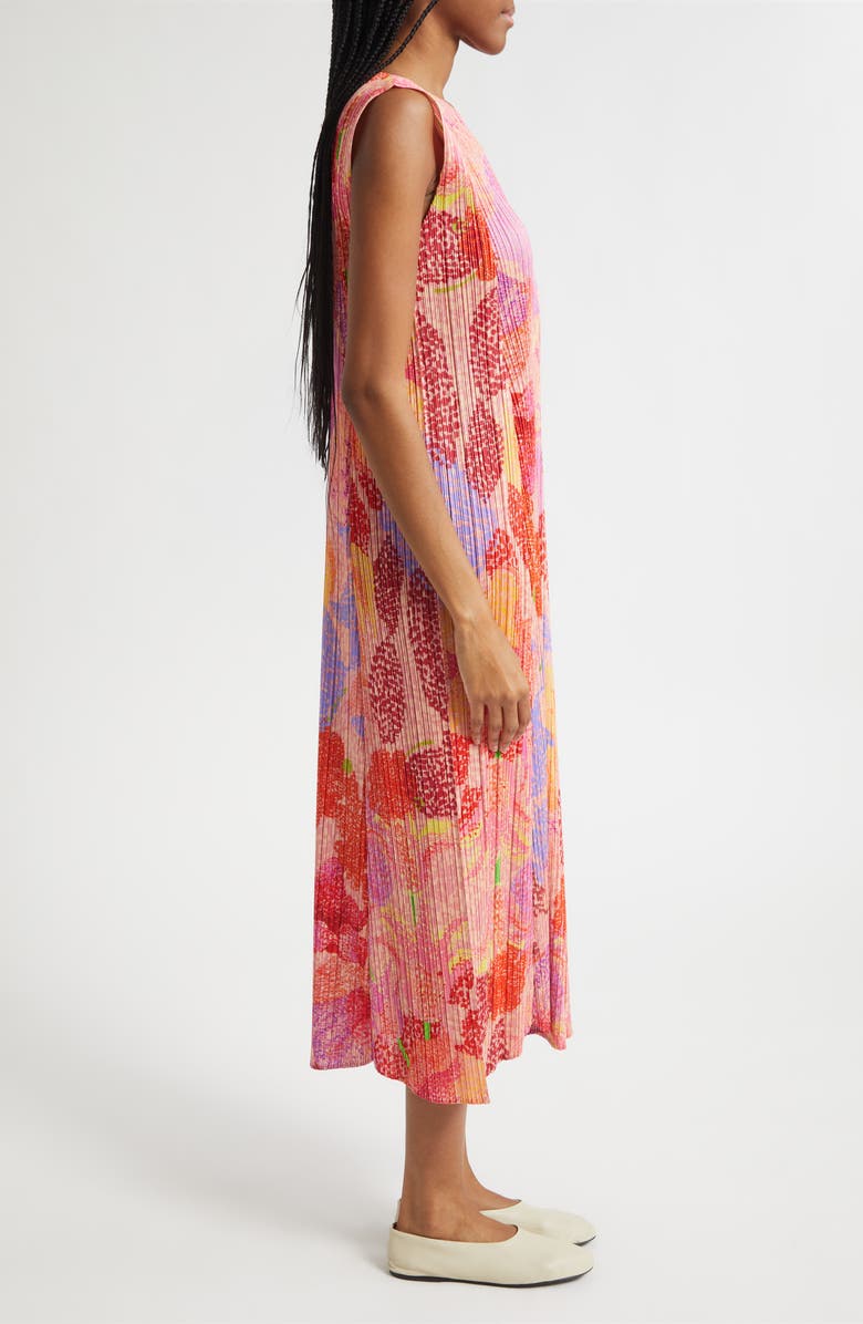Pleats Please Issey Miyake Foggy Forest Pleated Midi Dress, Alternate, color, Pink