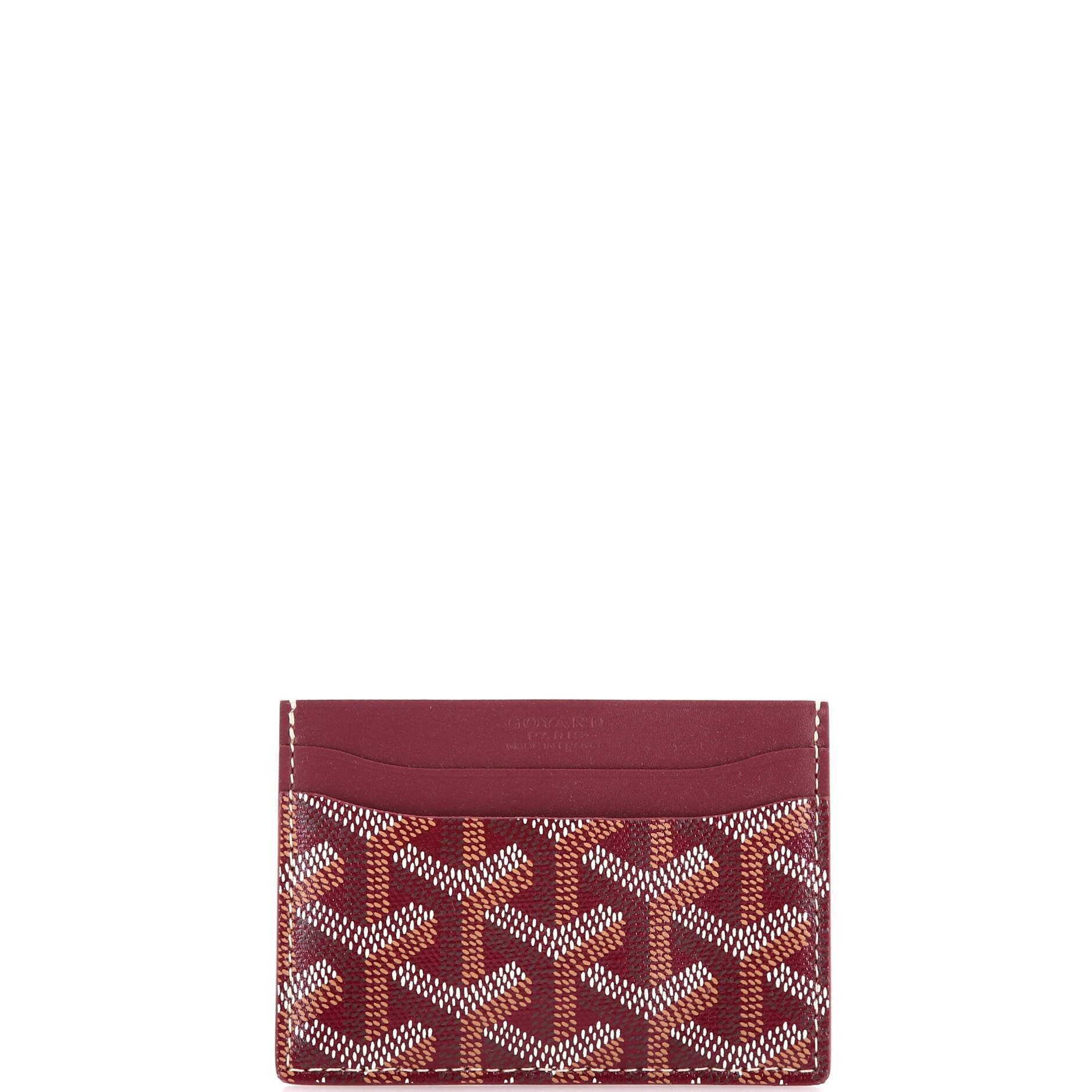Pre-Owned Goyard Saint Sulpice Card Holder Coated Canvas, Main, color, Red