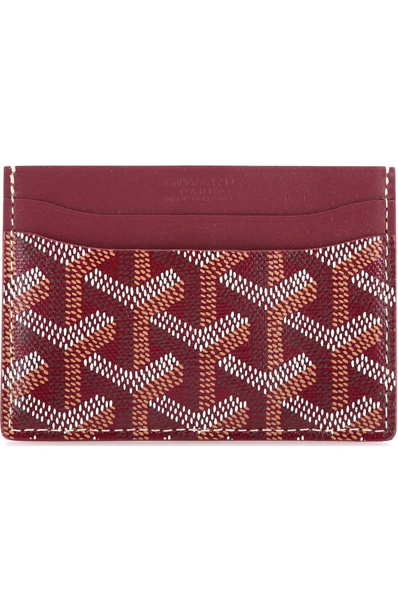 Pre-Owned Goyard Saint Sulpice Card Holder Coated Canvas, Main, color, Red