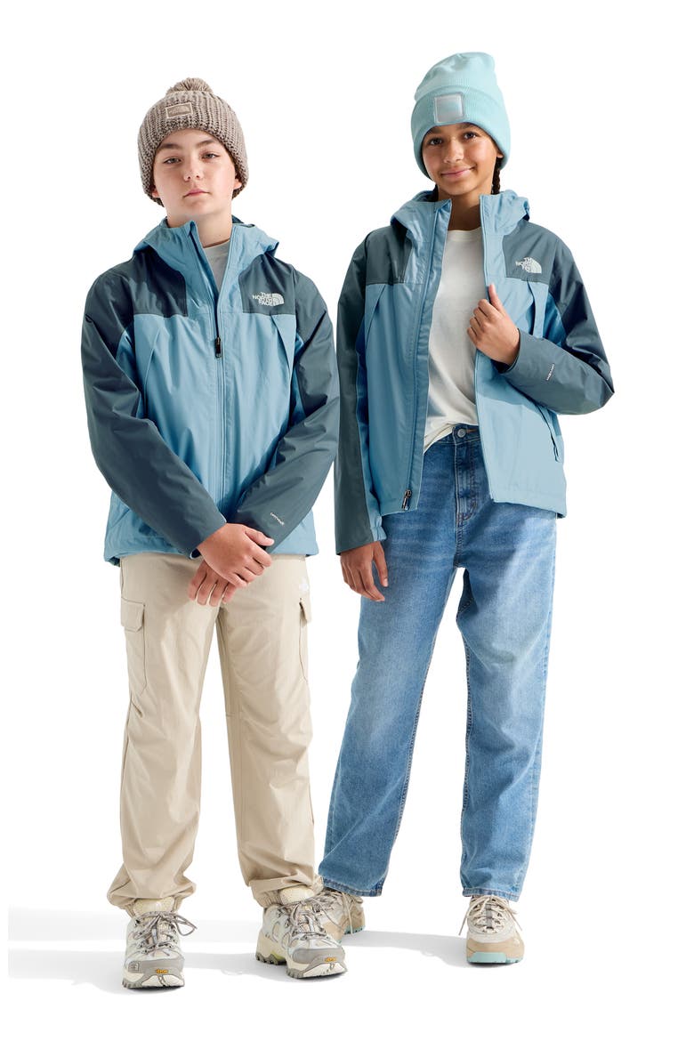 Kids' Antora Triclimate® Jacket, Alternate, color, PALE TEAL/ GRANITE GREY