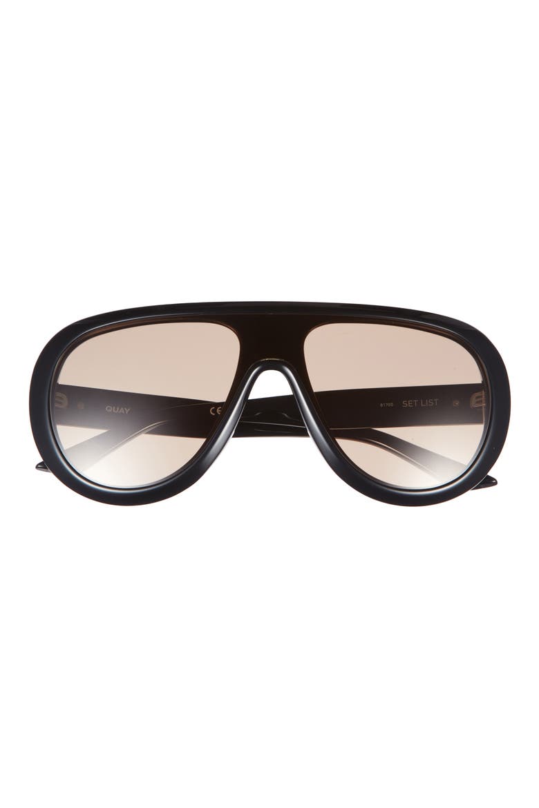 Set List 134mm Aviator Shield Sunglasses, Main, color, BLACK/ TAN