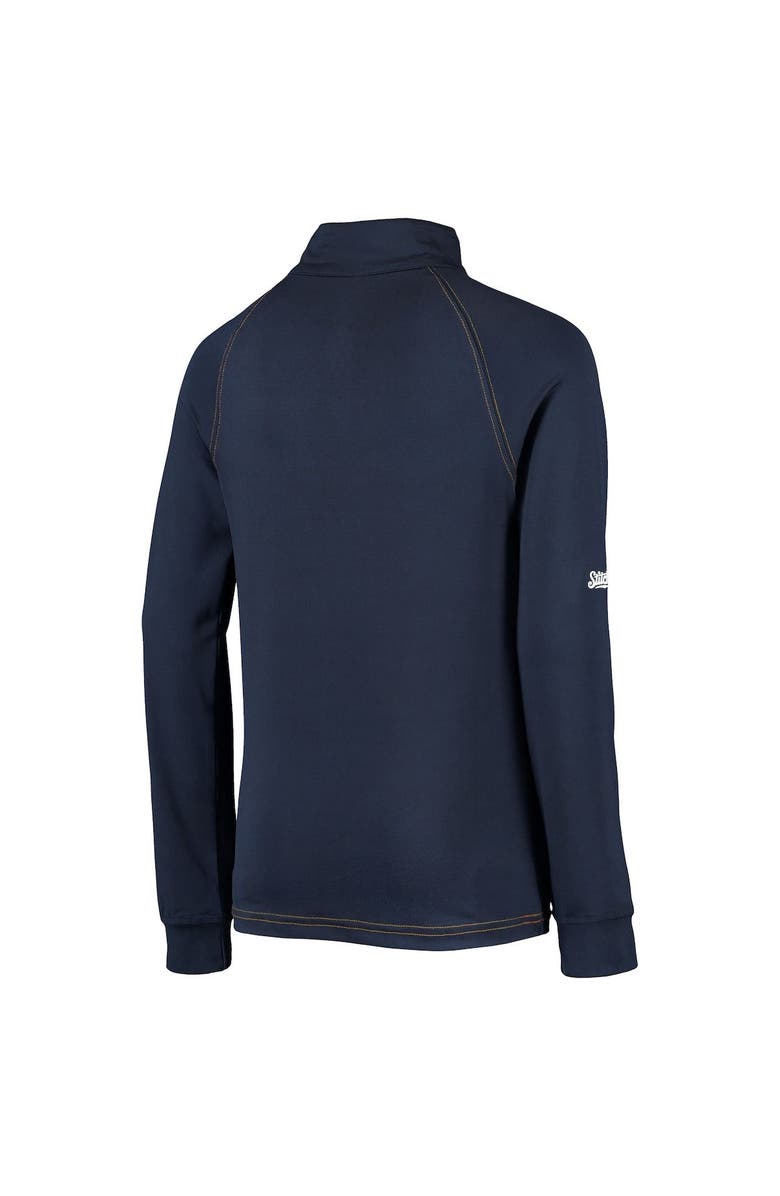 STITCHES Youth Stitches Navy Milwaukee Brewers Raglan Quarter-Zip Jacket, Alternate, color, Navy