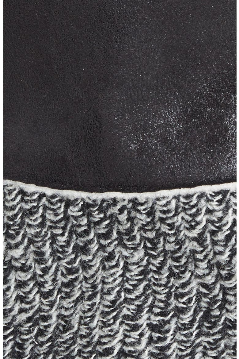 'Loey' Mixed Media Faux Shearling Vest, Alternate, color, BLACK/ IVORY
