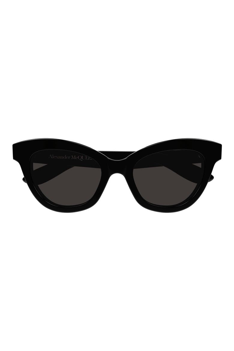 51mm Cat Eye Sunglasses, Main, color, BLACK