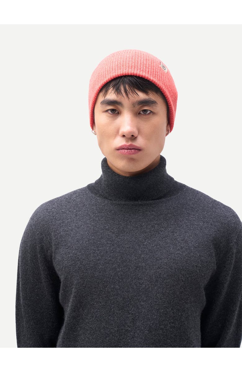 Gobi Cashmere Cashmere Rib Knit Beanie, Main, color, Coral