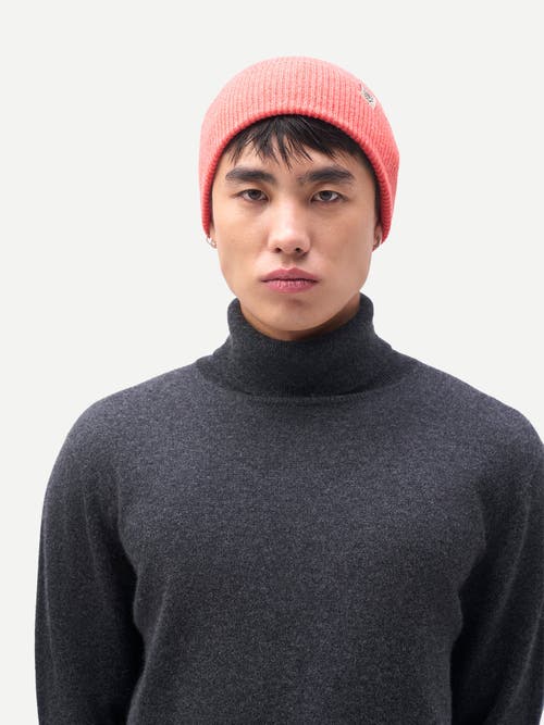 Gobi Cashmere Cashmere Rib Knit Beanie In Orange