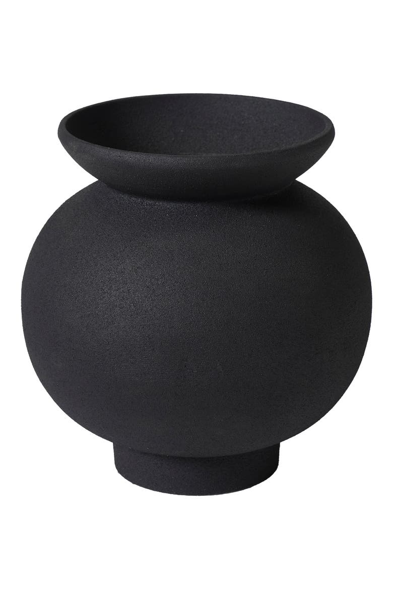Cast Aluminum Decorative Vase, Main, color, BLACK