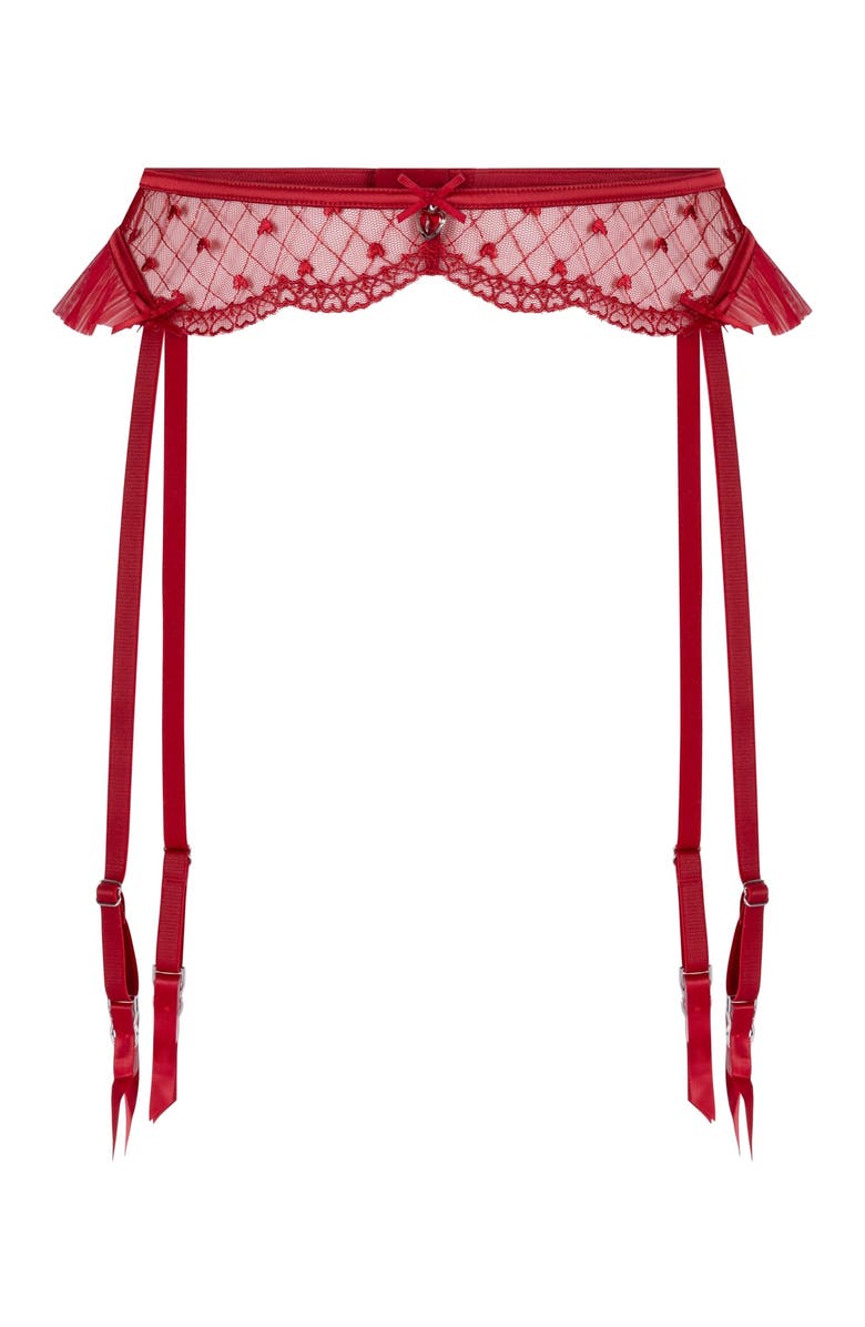Hunkemöller Cordelie Suspenderbelt, Alternate, color, Chili Pepper