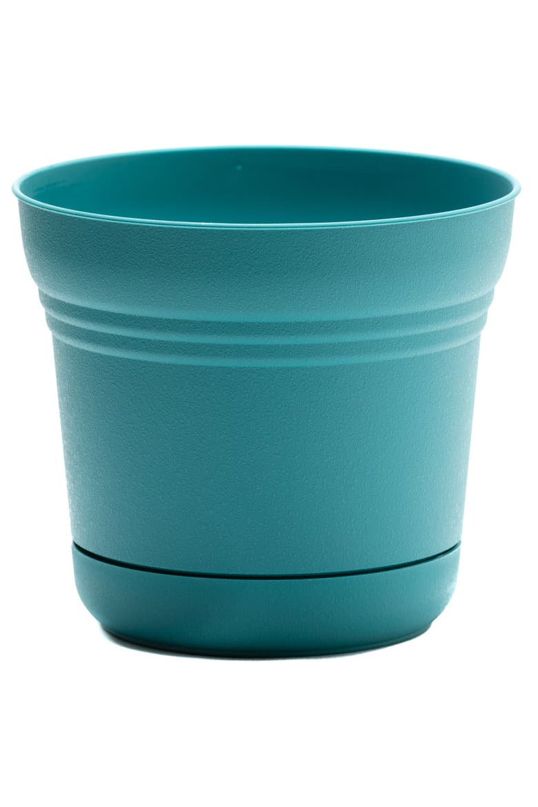 10 Inch Saturn Round Planter With Saucer Tray, Main, color, Blue