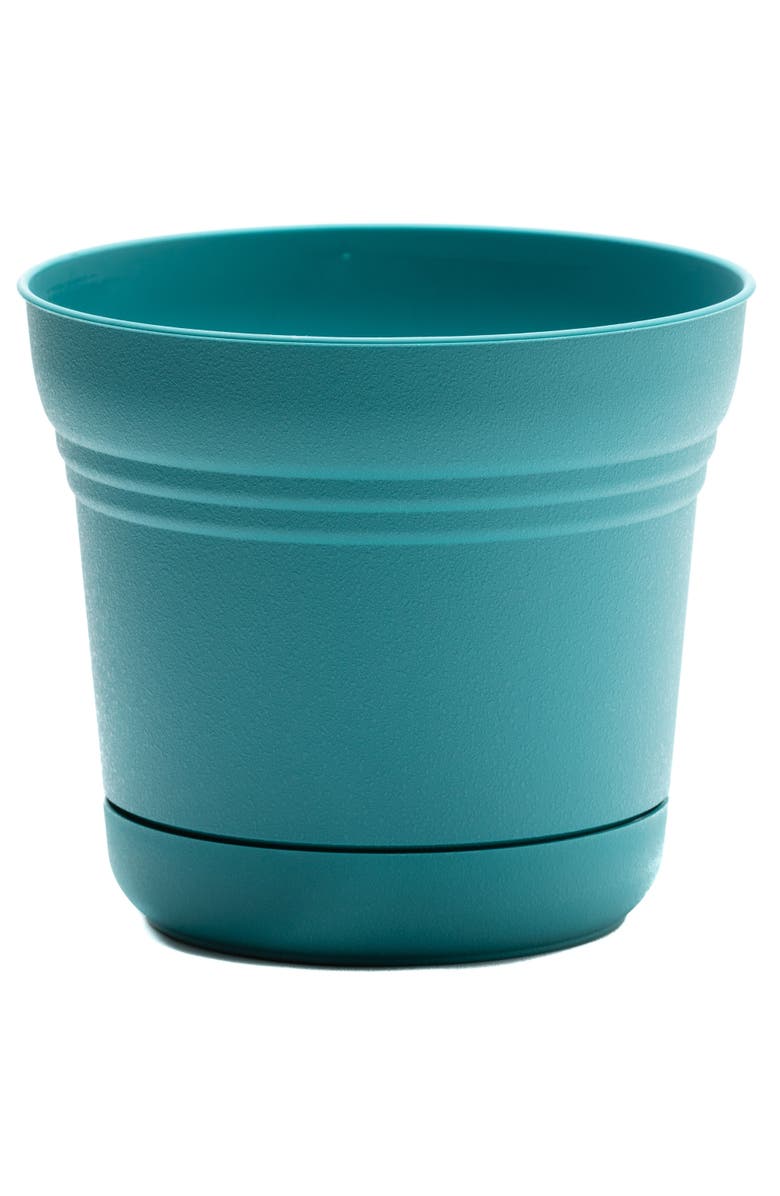 Bloem 10 Inch Saturn Round Planter With Saucer Tray, Main, color, Blue