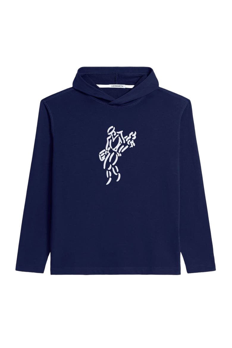 Golfman Satin Stitch Hoodie, Main, color, Driver Navy