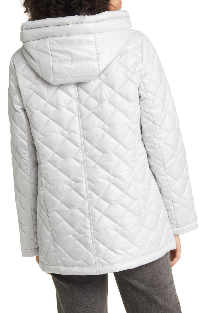 Sam Edelman Hooded Water Repellent Quilted Puffer Jacket, Alternate, color, Silver
