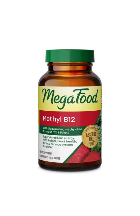 Methyl B12, Vegan Vitamin B12, Vitamin B6 & Methyl Folate for Women & Men, 60 Mini Tablets
