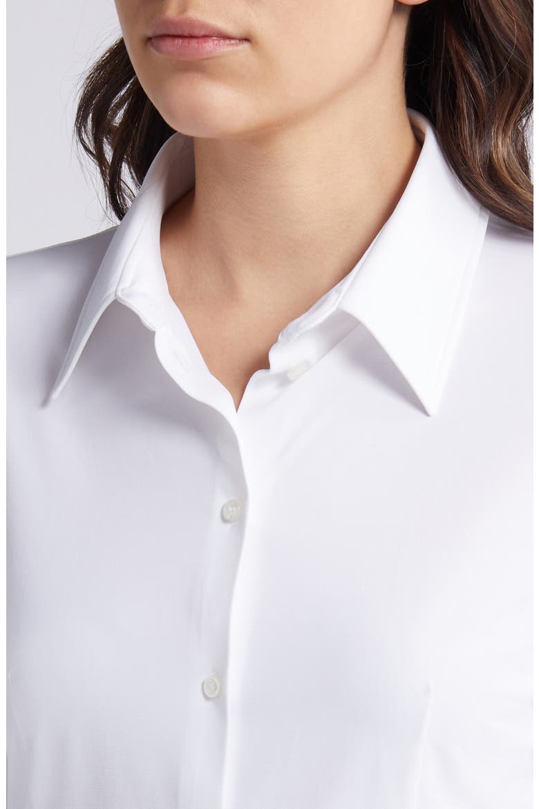 Solid Button-Up Shirt, Alternate, color, WHT