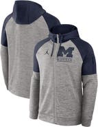 Jordan Brand Men's Jordan Brand Heather Gray Michigan Wolverines Fitness Raglan Performance Full-Zip Hoodie