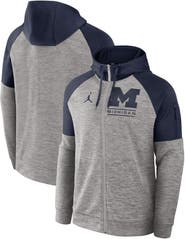 Jordan Brand Men's Jordan Brand Heather Gray Michigan Wolverines Fitness Raglan Performance Full-Zip Hoodie
